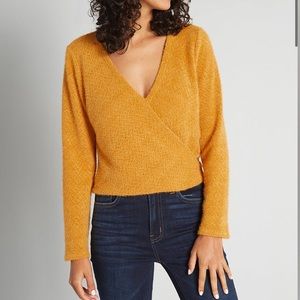 Surplice Cropped Sweater